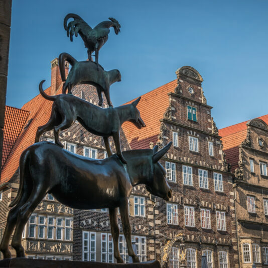 Bremen,,Germany,-,02.02.2019:,Town,Musicians,Of,Bremen,,The,Statue hsag Standort Bremen