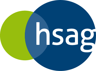 Ein Logo mit grünen und blauen Kreisen.